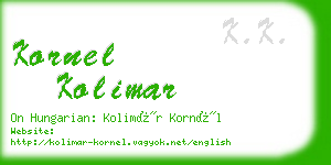 kornel kolimar business card